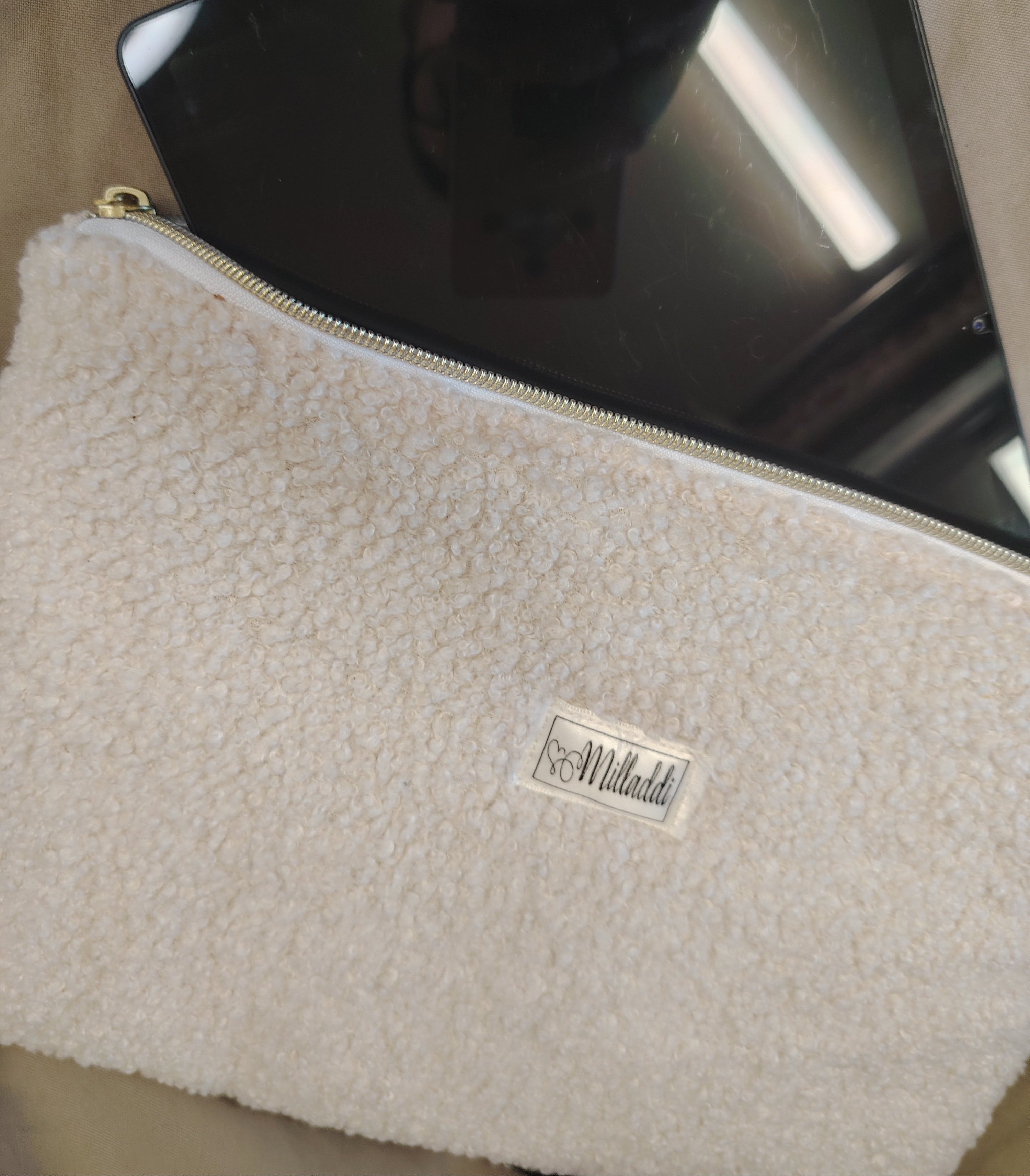 Housse de Tablette Bouclette Ecru