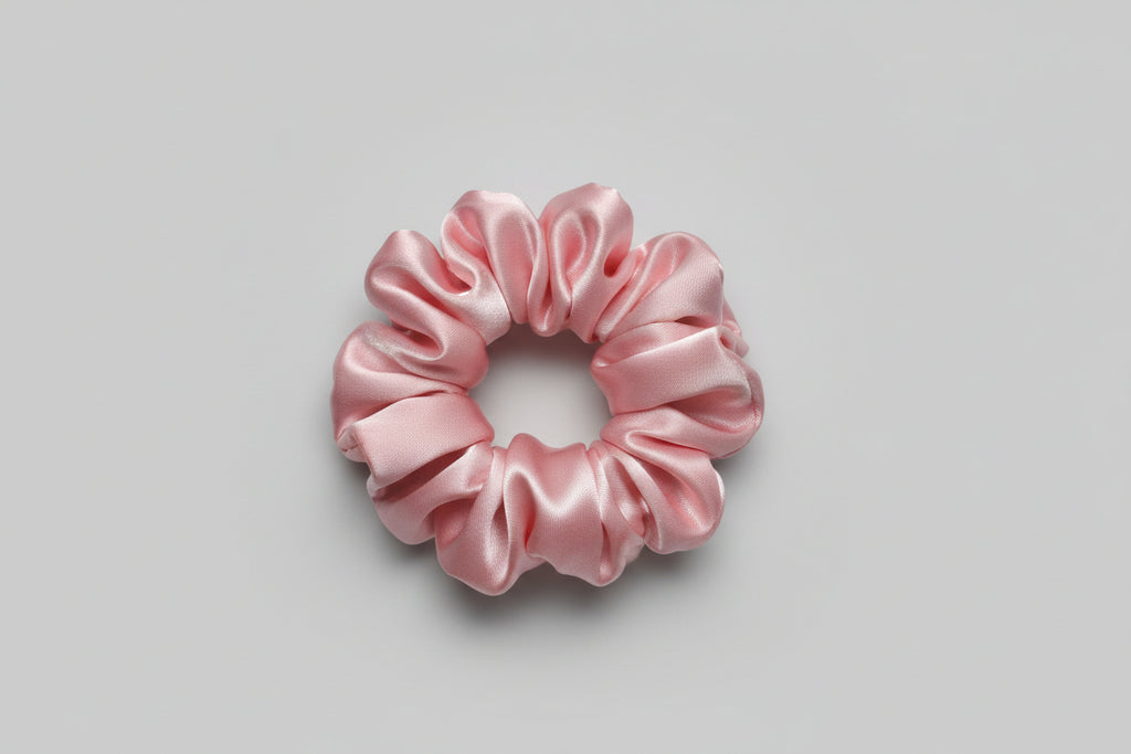 Chouchou En Satin Rose Grand Modèle