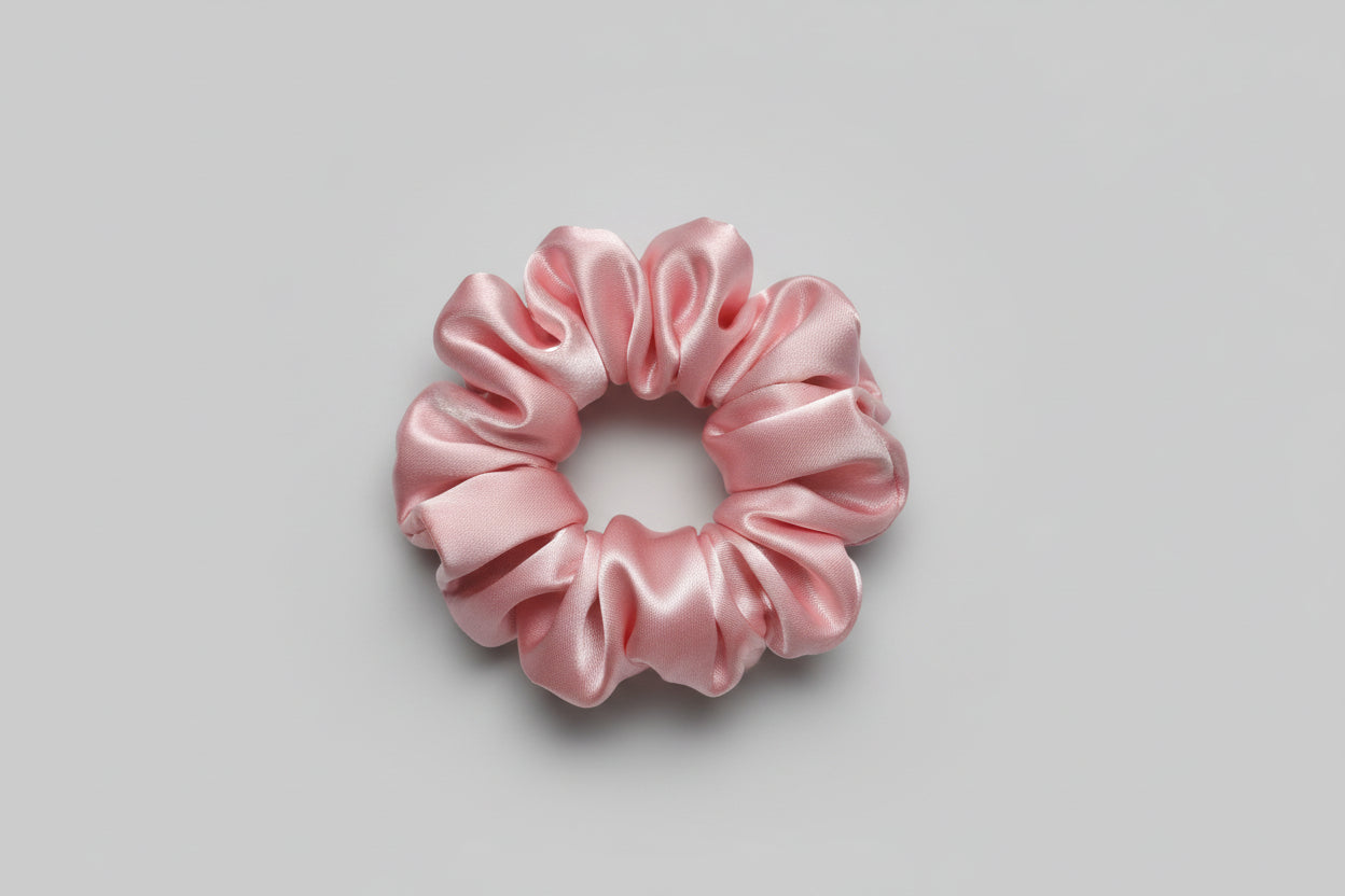 Chouchou En Satin Rose Grand Modèle